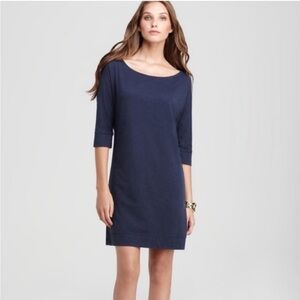 Lilly Pulitzer Blue Sheath Mini Dress 3/4 Sleeve